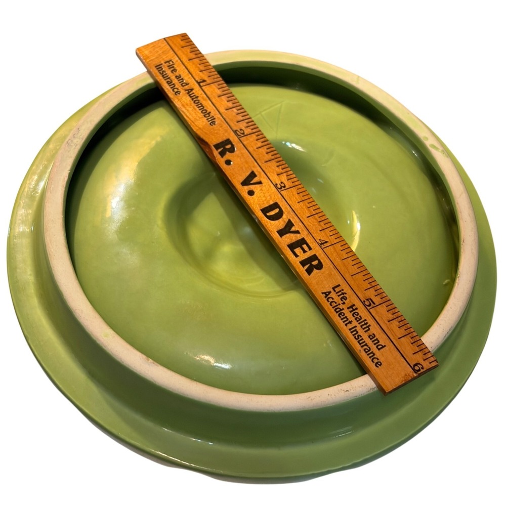 Vtg MCM Green Ceramic Ashtray Brass Base La Colonnata Style Italy Taurus Atomic - Picture 7 of 8